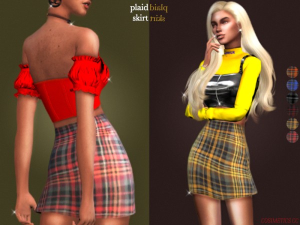 Sims 4 CC Plaid Dress