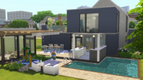  Sims Artists: Cosy Blue house