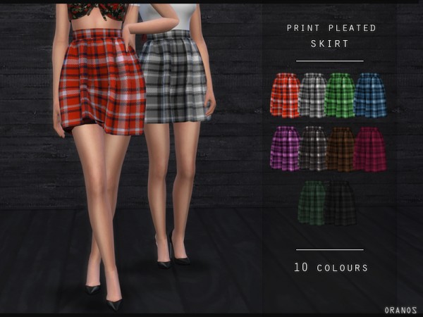  The Sims Resource: Print Pleated Skirt by OranosTR