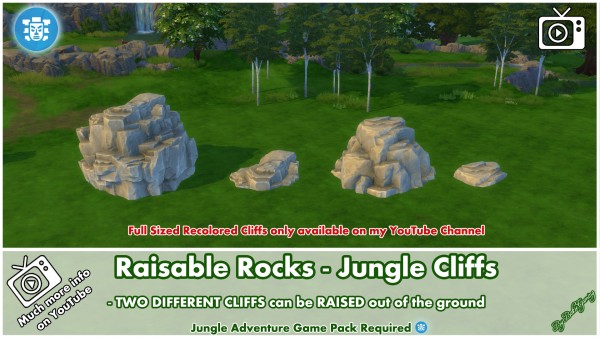  Mod The Sims: Raisable Rocks   Jungle Cliffs by Bakie
