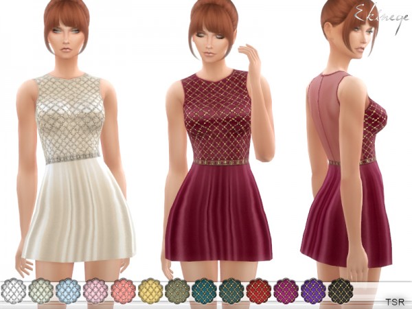  The Sims Resource: Embellished Dress by ekinege
