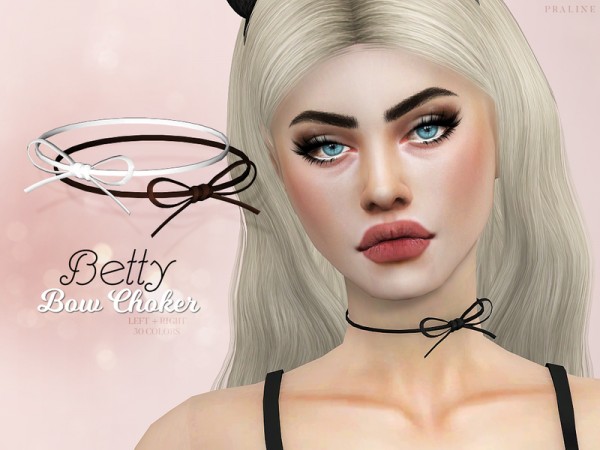  The Sims Resource: Betty Bow Choker by Pralinesims