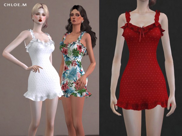  The Sims Resource: French flair dress by ChloeMMM