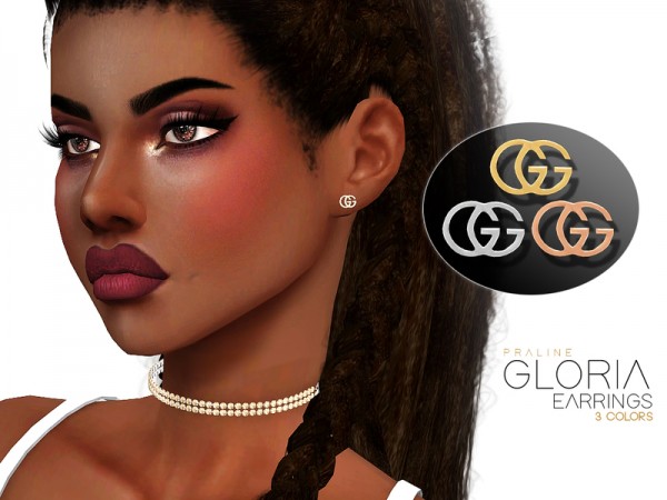  The Sims Resource: Gloria Earrings by Pralinesims