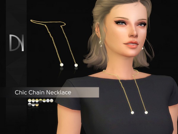  The Sims Resource: Chic Chain Necklace by DarkNighTt