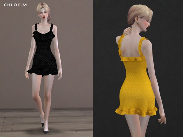  The Sims Resource: French flair dress by ChloeMMM