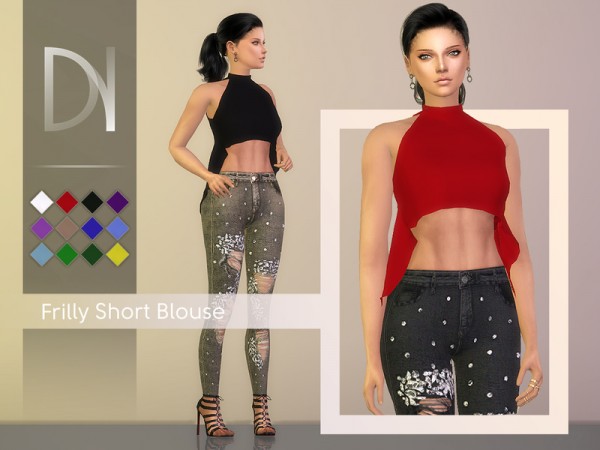  The Sims Resource: Frilly Short Blouse by DarkNighTt