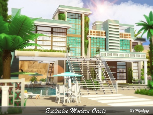  The Sims Resource: Exclusive Modern Oasis house by MychQQQ