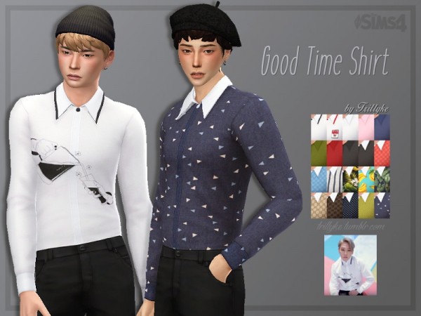  The Sims Resource: Good Time Shirt by Trillyke