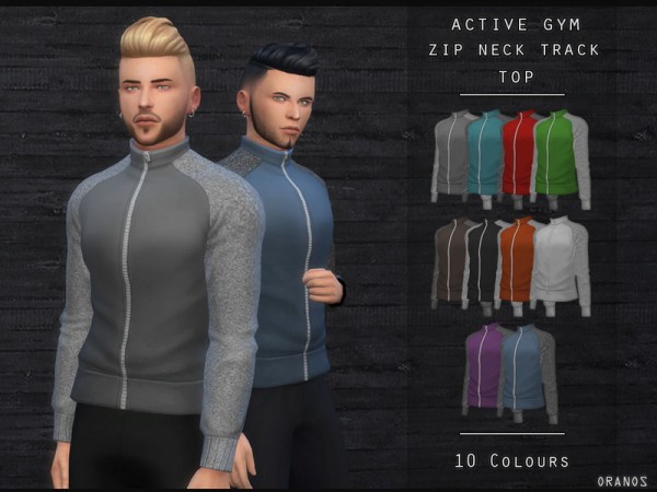  The Sims Resource: Active Gym Zip Neck Track Top by OranosTR