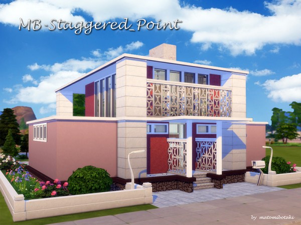  The Sims Resource: Staggered Point house by matomibotaki