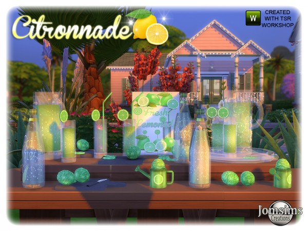  The Sims Resource: Citronnade clutter deco set by jomsims