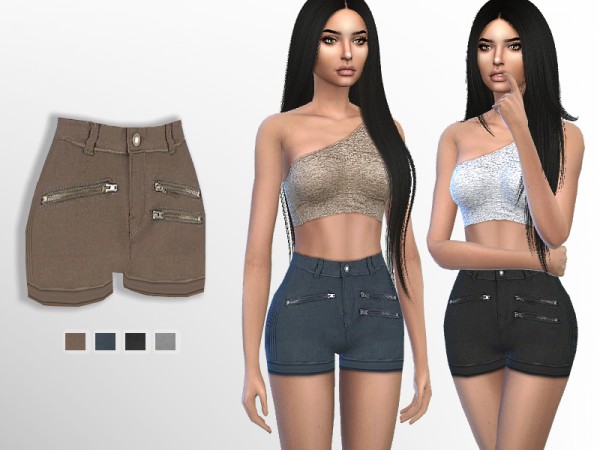  The Sims Resource: Zipper Shorts by Puresim