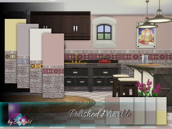  The Sims Resource: Polished Marble walls by emerald