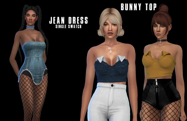  Leo 4 Sims: Bunny top and Jean dress