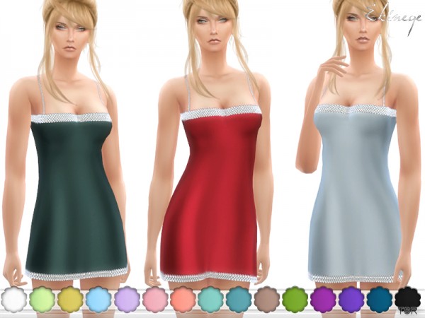  The Sims Resource: Crystal Trim Mini Dress by ekinege