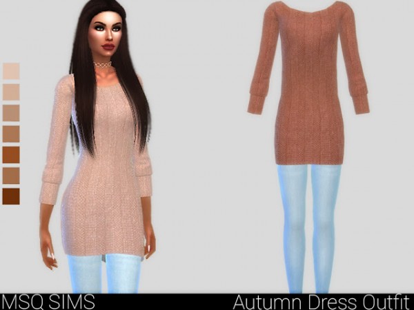  MSQ Sims: Autumn Dress Outfit