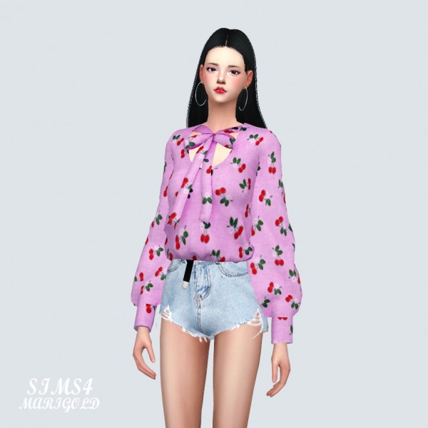  SIMS4 Marigold: Cherry blouse