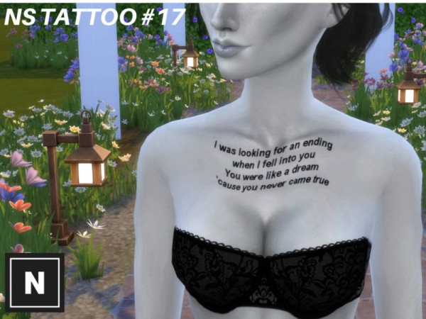  The Sims Resource: Tattoo set 3   Quote set 3 by networksims