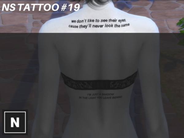  The Sims Resource: Tattoo set 3   Quote set 3 by networksims
