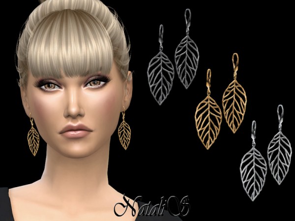  The Sims Resource: Filigree leaves earrings by NataliS