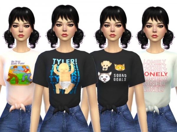  The Sims Resource: Tied Tees by Wicked Kittie