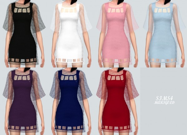 SIMS4 Marigold: Square Mini Dress