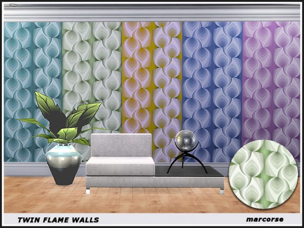  The Sims Resource: Twin Flame Walls by marcorse