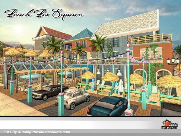  The Sims Resource: Beach Box Square House by Autaki