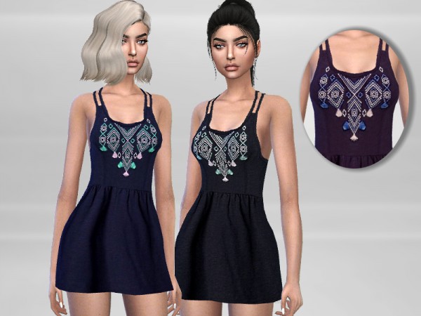  The Sims Resource: Embroidered Dress by  Puresim