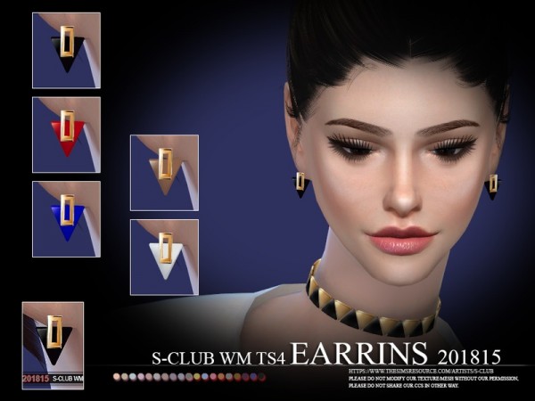  The Sims Resource: Earrings F 201815 by S Club