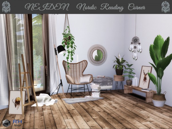  The Sims Resource: Nieden Nordic Reading Corner by RightHearted