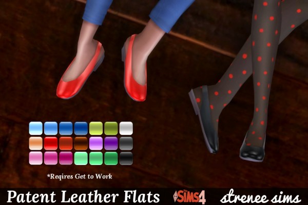  Strenee sims: Two New Shoes plus Maxis Match Recolors