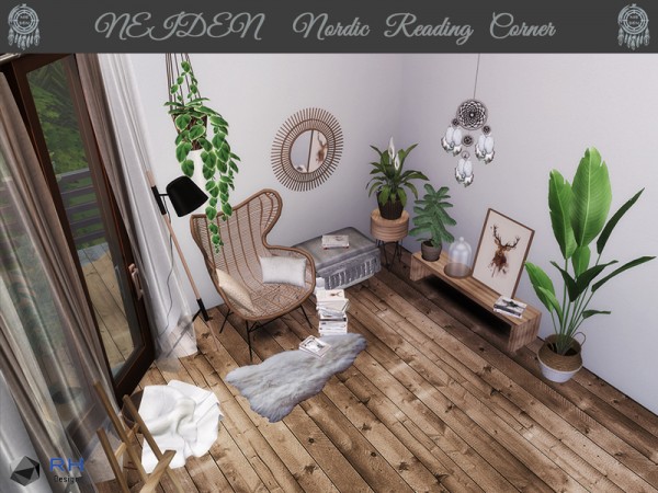  The Sims Resource: Nieden Nordic Reading Corner by RightHearted