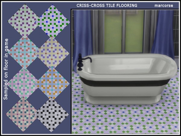  The Sims Resource: Criss Cross Tile Flooring by marcorse