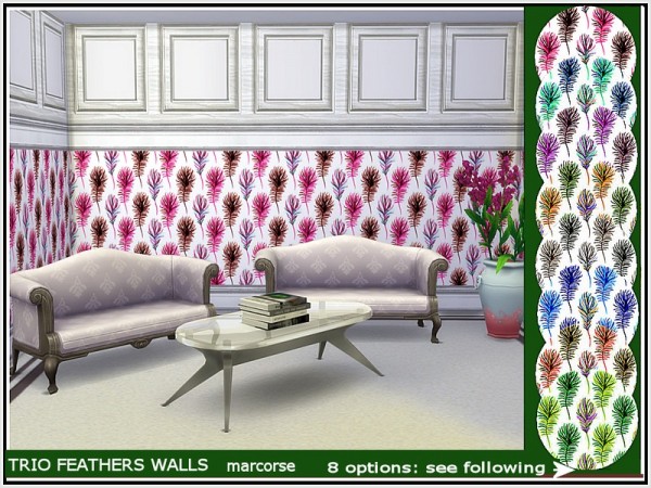  The Sims Resource: Trio Feathers Walls by marcorse