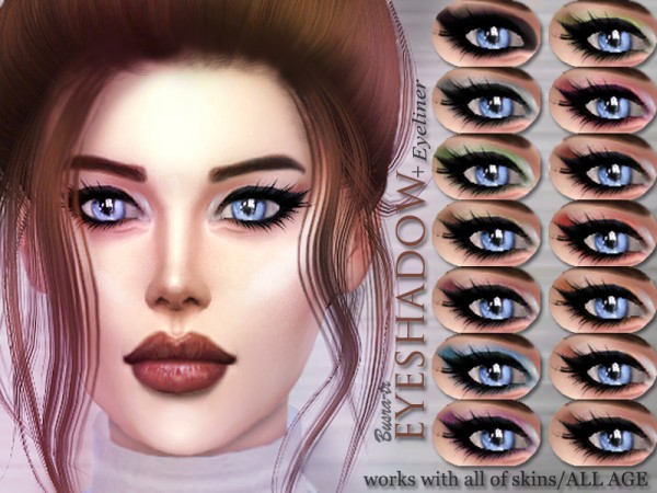  The Sims Resource: EyeShadow and EyelinerX by busra tr