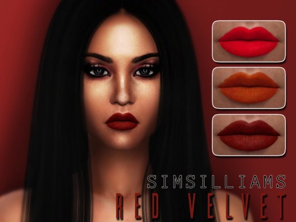  The Sims Resource: Red Velvet lips by Simsilliams