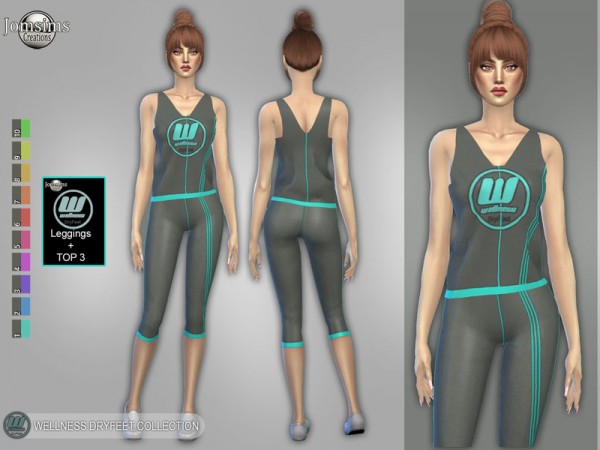  The Sims Resource: Wellness Dry feet leggings and top 3 by jomsims