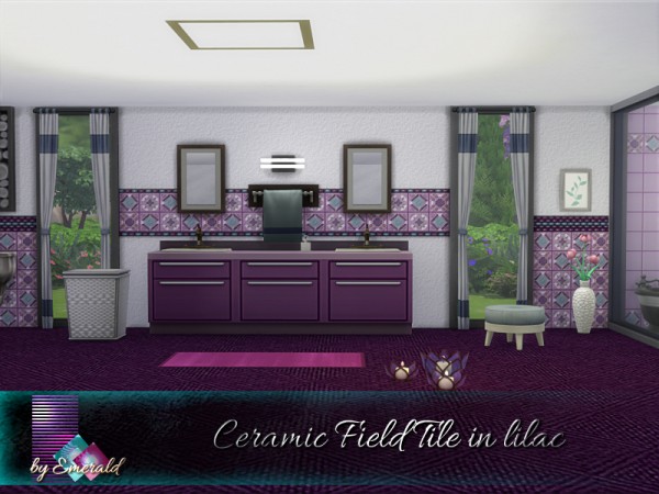  The Sims Resource: Ceramic Field Tile in lilac by Emerald