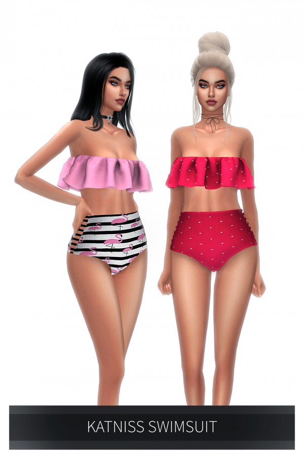Frost Sims 4: Katniss swimsuit and Vera t shirt Dress