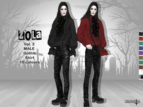  The Sims Resource: ZOLA   Vol.2   Gothic Male Shirt by Helsoseira