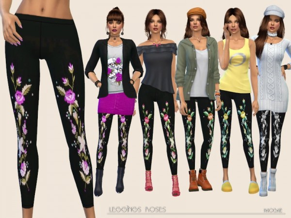  The Sims Resource: Leggings Roses by Paogae