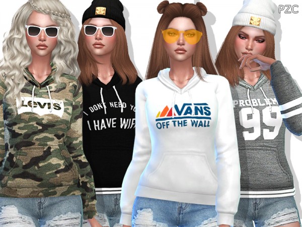  The Sims Resource: Sporty Hoodies Set 010 by Pinkzombiecupcakes