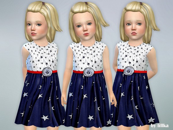  The Sims Resource: Toddler Girls Star Dress by lillka