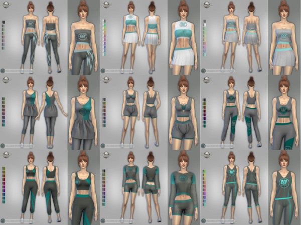  The Sims Resource: Wellness Dry feet top with sleeves 2 with leggings by jomsims