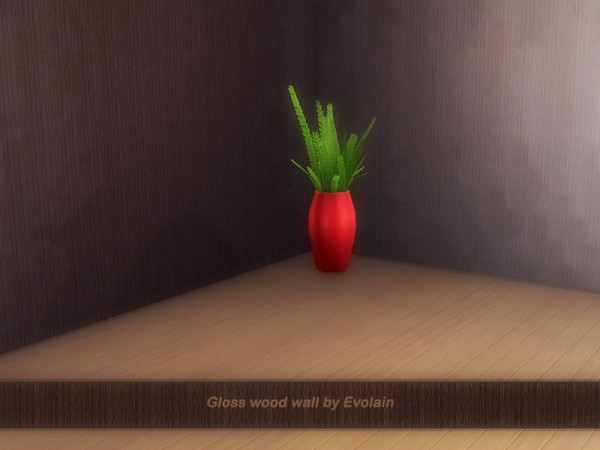  The Sims Resource: Gloss wood wall by Evolain