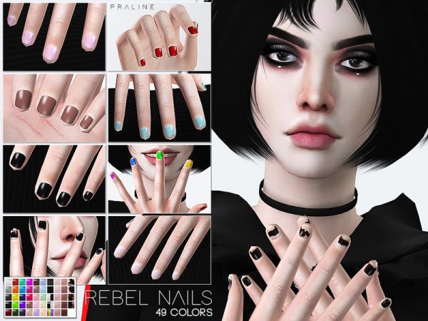  The Sims Resource: Rebel Nails N25 by Pralinesims