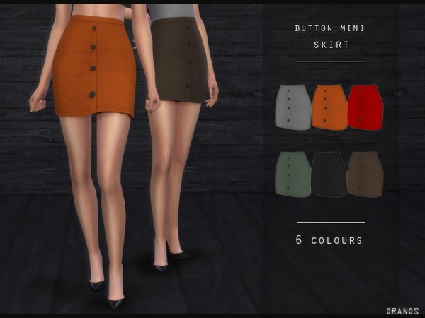  The Sims Resource: Button Mini Skirt by OranosTR