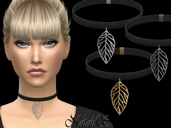  The Sims Resource: Filigree leaves choker by NataliS